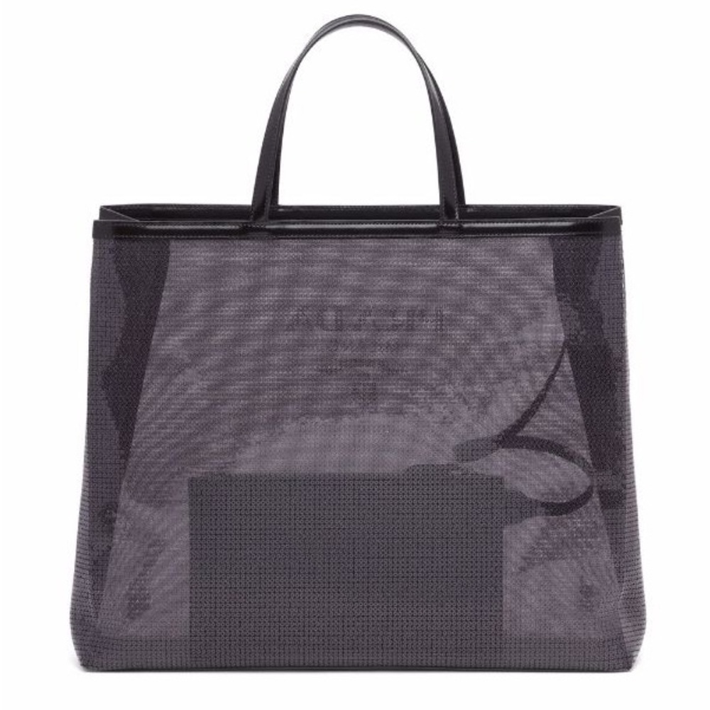 Prada Sequinned Logo Print Mesh Tote Bag NWT - Picture 4 of 14